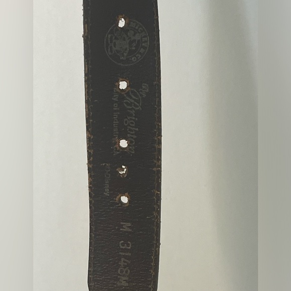 Vintage Brighton Disney Mickey Hearts Brown Leather Belt - Picture 4 of 16